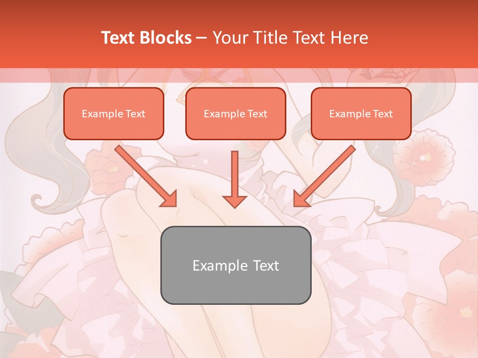 A Woman In A Pink Dress Sitting On A Flower PowerPoint Template