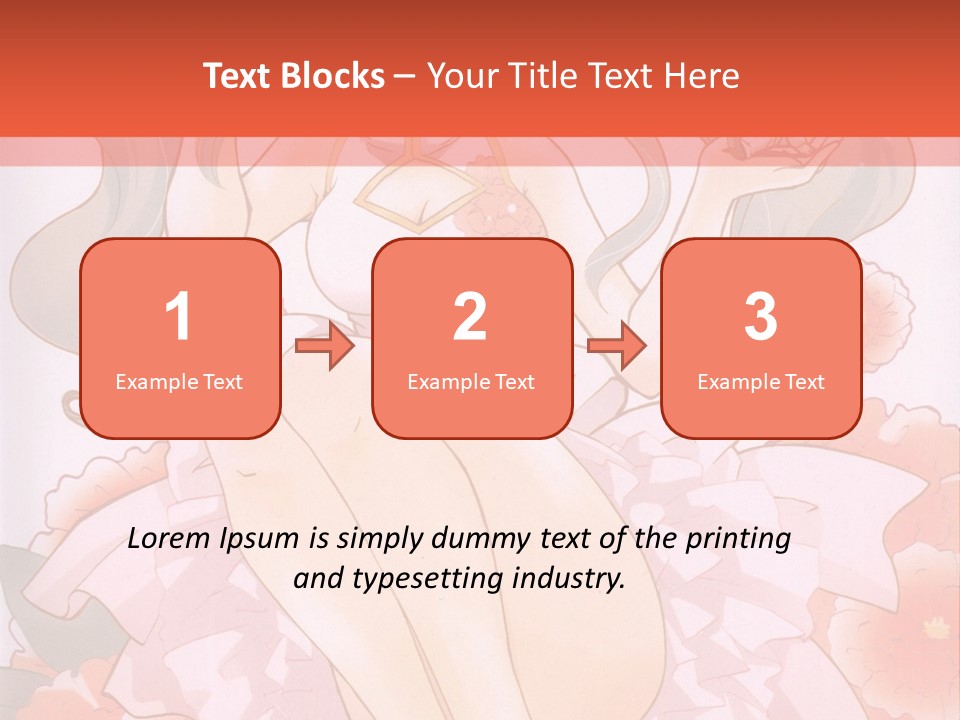 A Woman In A Pink Dress Sitting On A Flower PowerPoint Template