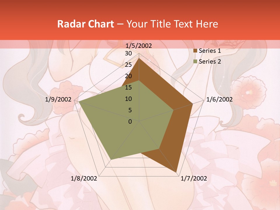 A Woman In A Pink Dress Sitting On A Flower PowerPoint Template