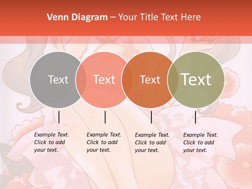 A Woman In A Pink Dress Sitting On A Flower PowerPoint Template