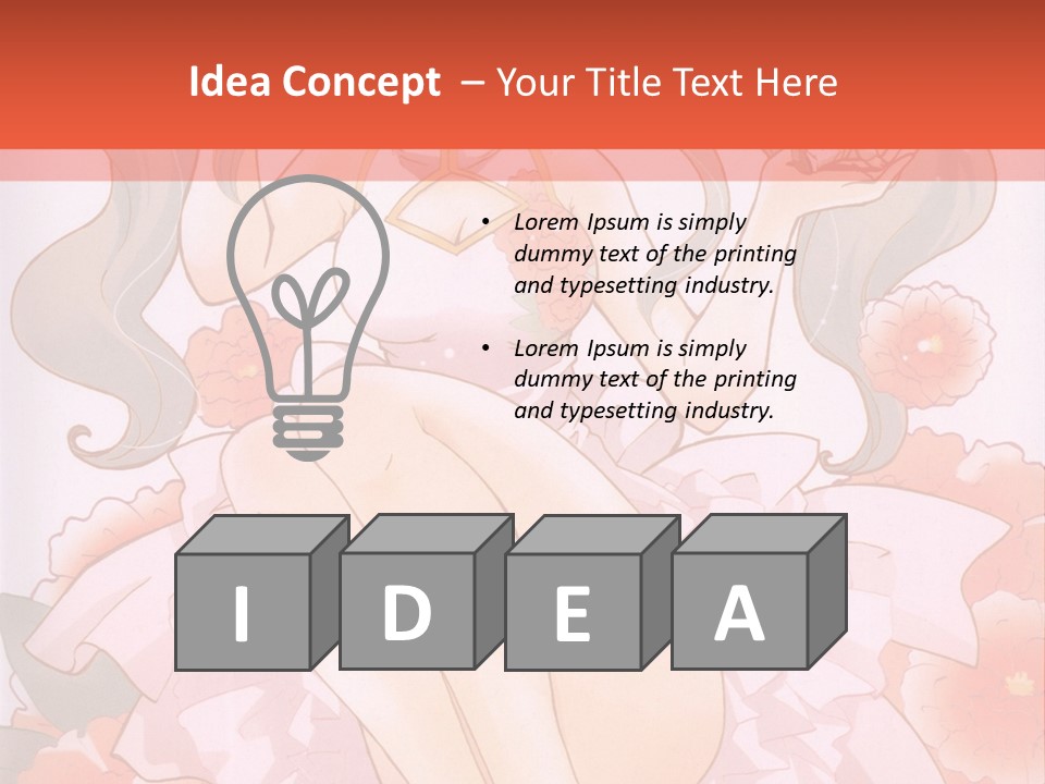 A Woman In A Pink Dress Sitting On A Flower PowerPoint Template