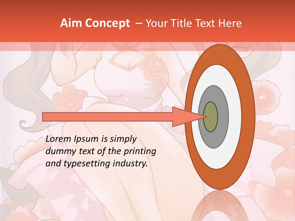 A Woman In A Pink Dress Sitting On A Flower PowerPoint Template