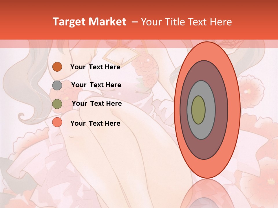 A Woman In A Pink Dress Sitting On A Flower PowerPoint Template