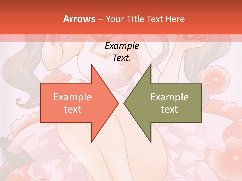 A Woman In A Pink Dress Sitting On A Flower PowerPoint Template