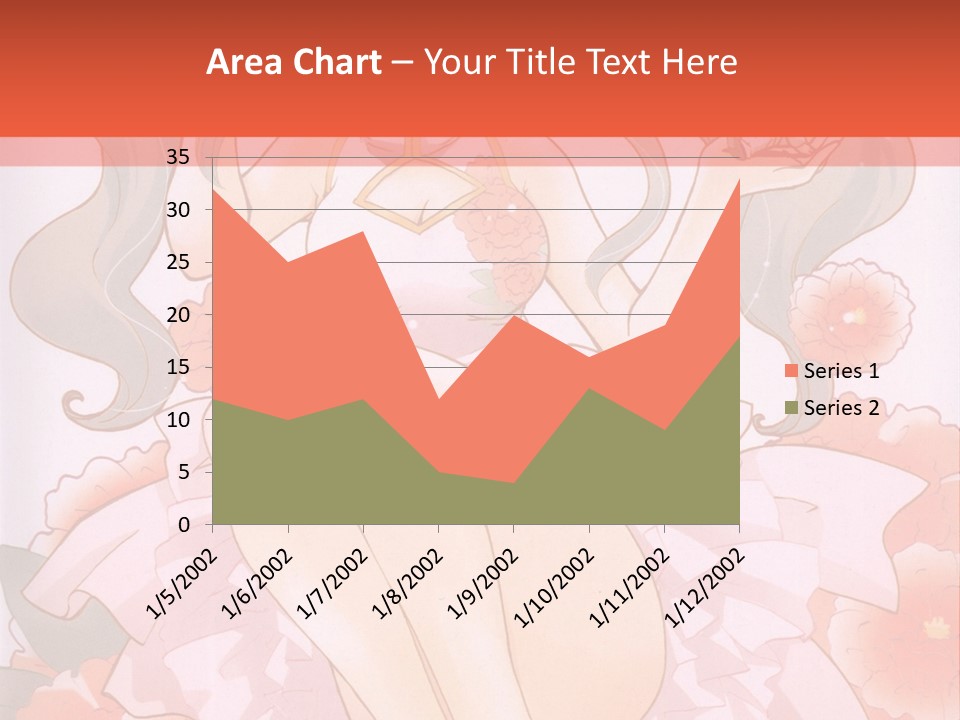 A Woman In A Pink Dress Sitting On A Flower PowerPoint Template