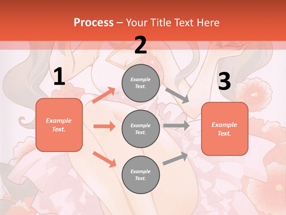 A Woman In A Pink Dress Sitting On A Flower PowerPoint Template