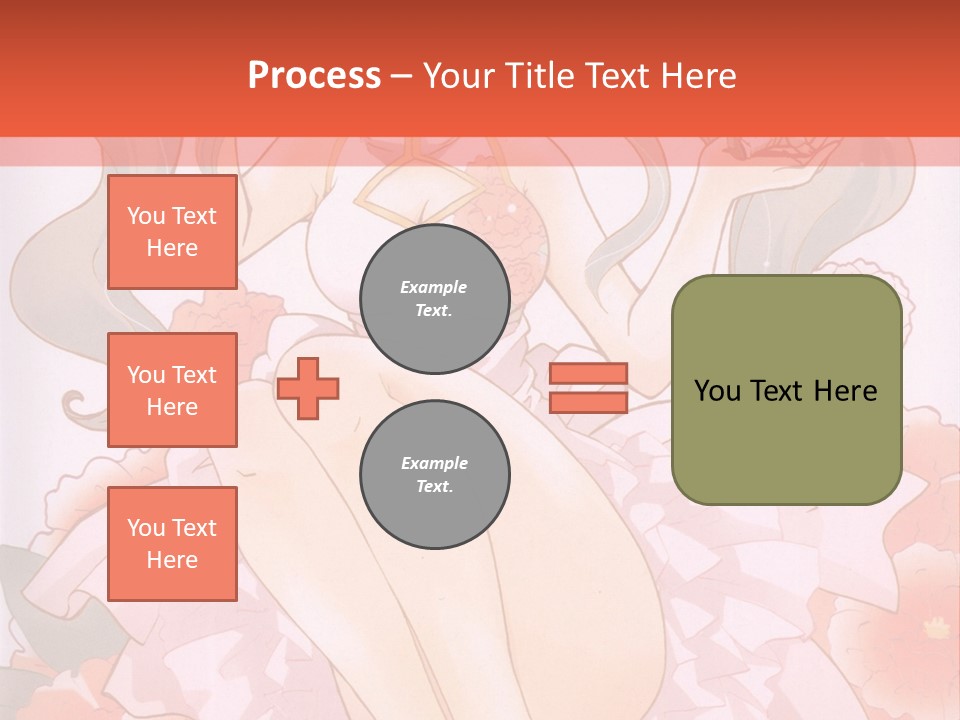 A Woman In A Pink Dress Sitting On A Flower PowerPoint Template