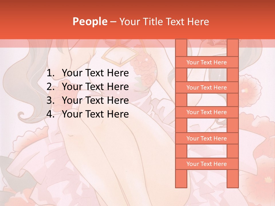 A Woman In A Pink Dress Sitting On A Flower PowerPoint Template