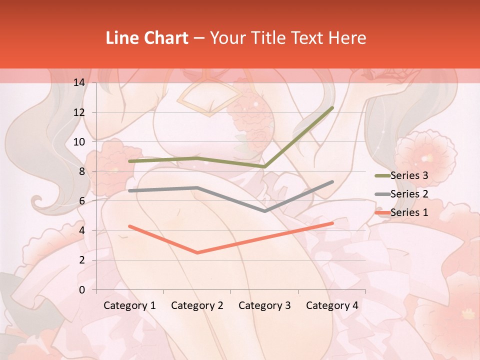 A Woman In A Pink Dress Sitting On A Flower PowerPoint Template