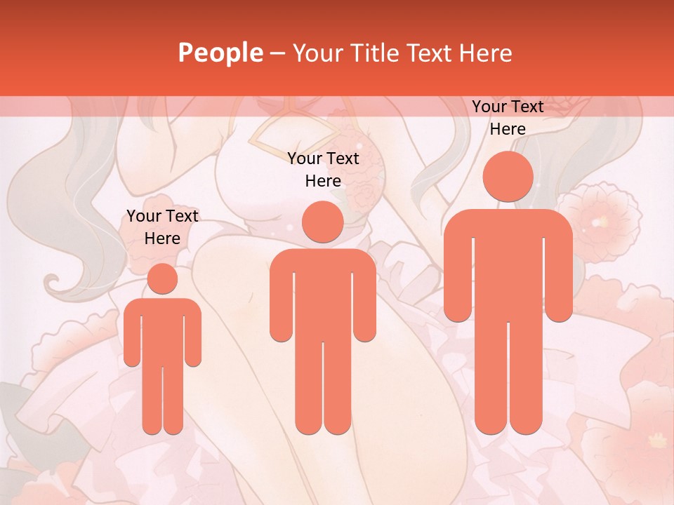 A Woman In A Pink Dress Sitting On A Flower PowerPoint Template