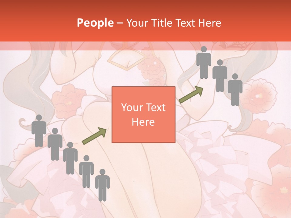 A Woman In A Pink Dress Sitting On A Flower PowerPoint Template