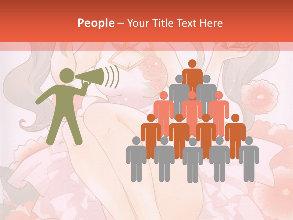 A Woman In A Pink Dress Sitting On A Flower PowerPoint Template