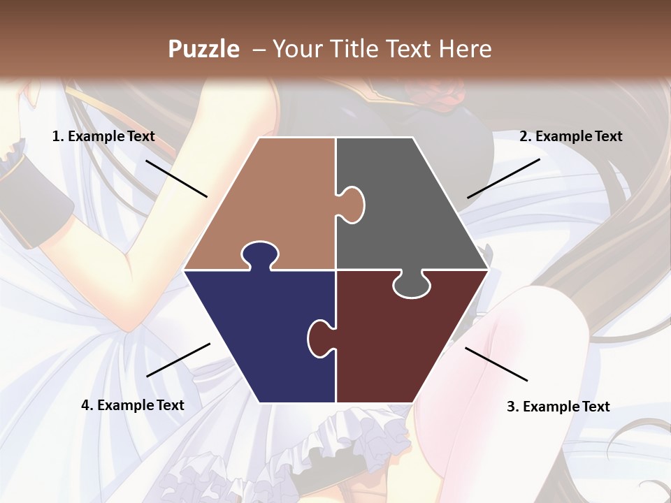 A Girl With Long Brown Hair And A Black Top Is Posing In Front Of A PowerPoint Template