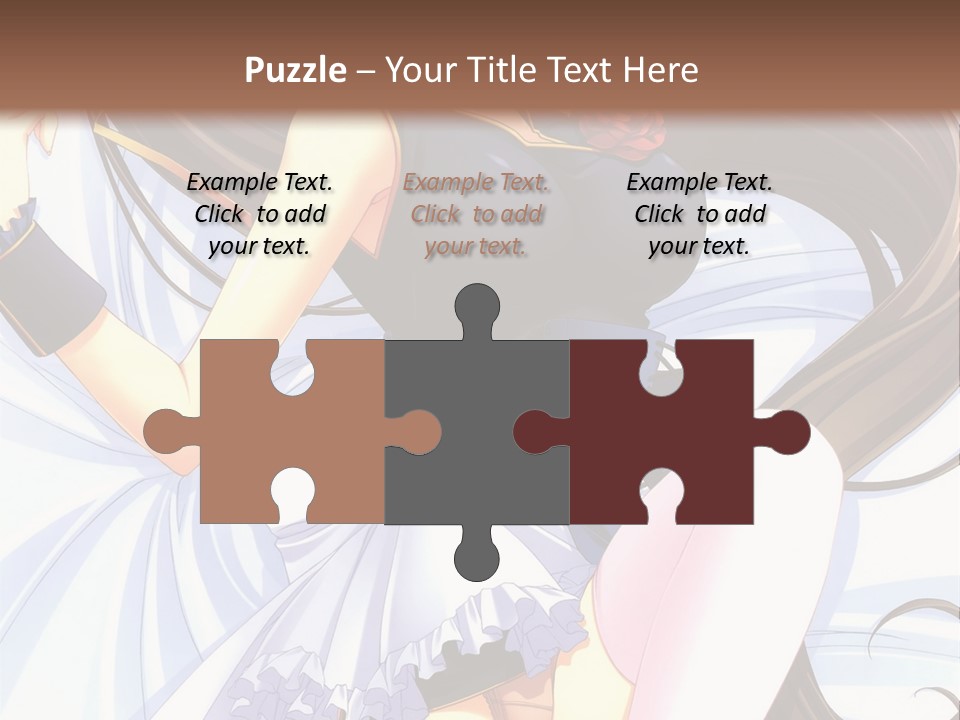 A Girl With Long Brown Hair And A Black Top Is Posing In Front Of A PowerPoint Template