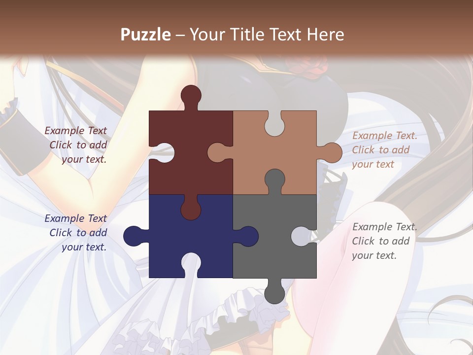 A Girl With Long Brown Hair And A Black Top Is Posing In Front Of A PowerPoint Template