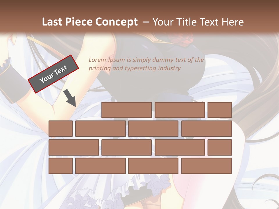 A Girl With Long Brown Hair And A Black Top Is Posing In Front Of A PowerPoint Template