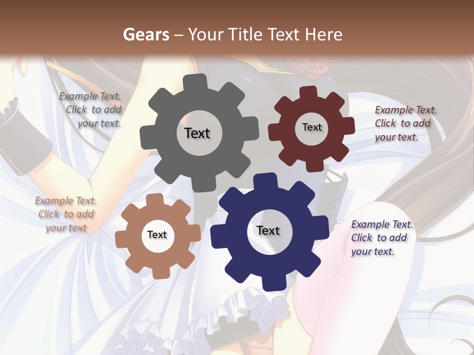 A Girl With Long Brown Hair And A Black Top Is Posing In Front Of A PowerPoint Template