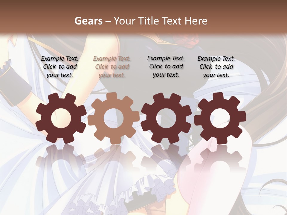 A Girl With Long Brown Hair And A Black Top Is Posing In Front Of A PowerPoint Template