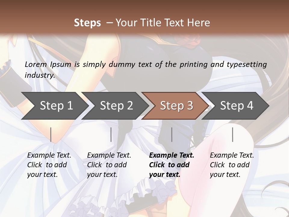 A Girl With Long Brown Hair And A Black Top Is Posing In Front Of A PowerPoint Template