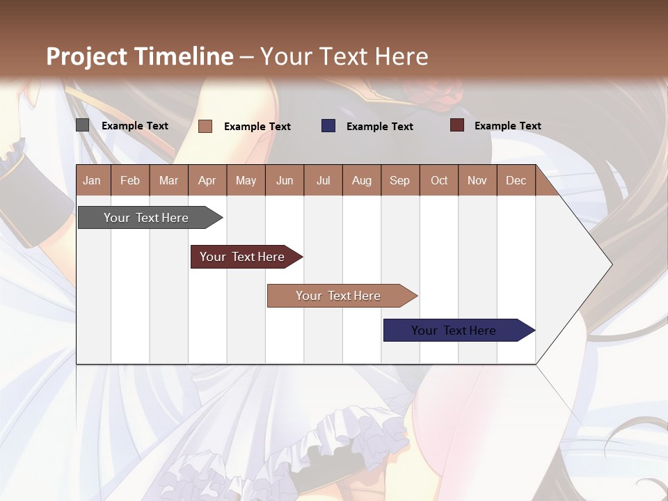 A Girl With Long Brown Hair And A Black Top Is Posing In Front Of A PowerPoint Template