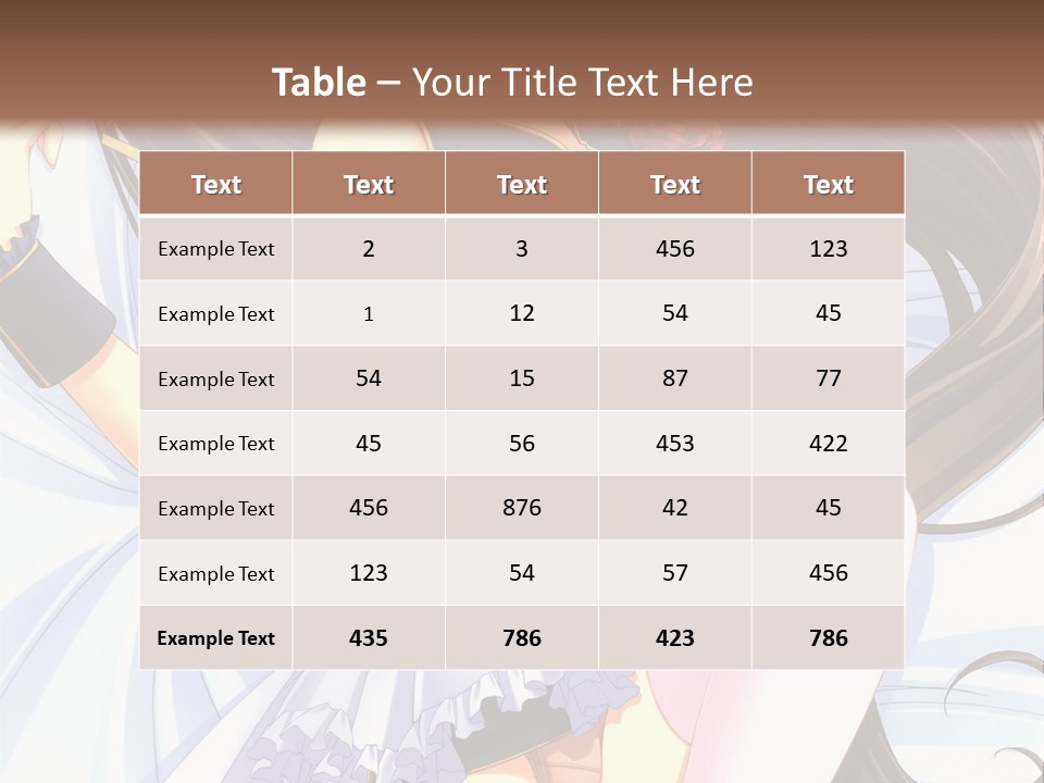 A Girl With Long Brown Hair And A Black Top Is Posing In Front Of A PowerPoint Template