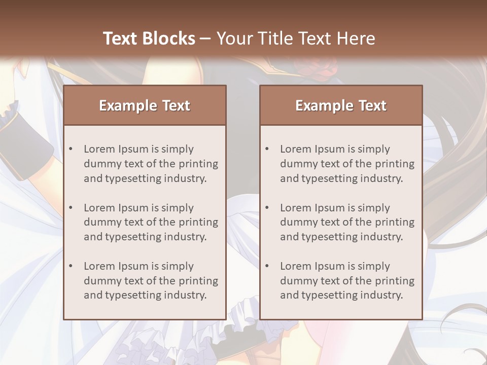 A Girl With Long Brown Hair And A Black Top Is Posing In Front Of A PowerPoint Template