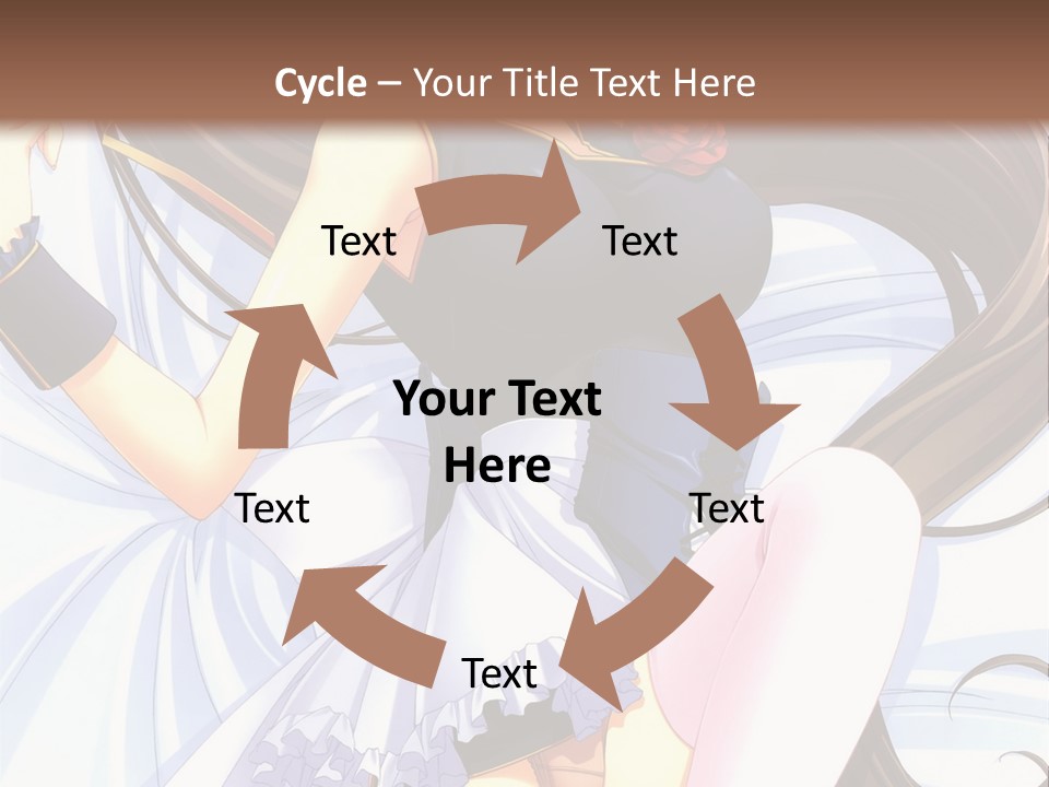 A Girl With Long Brown Hair And A Black Top Is Posing In Front Of A PowerPoint Template