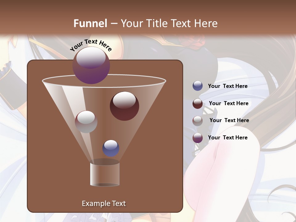 A Girl With Long Brown Hair And A Black Top Is Posing In Front Of A PowerPoint Template