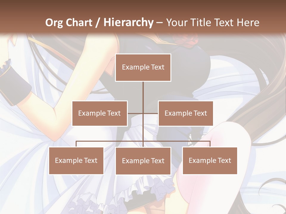 A Girl With Long Brown Hair And A Black Top Is Posing In Front Of A PowerPoint Template