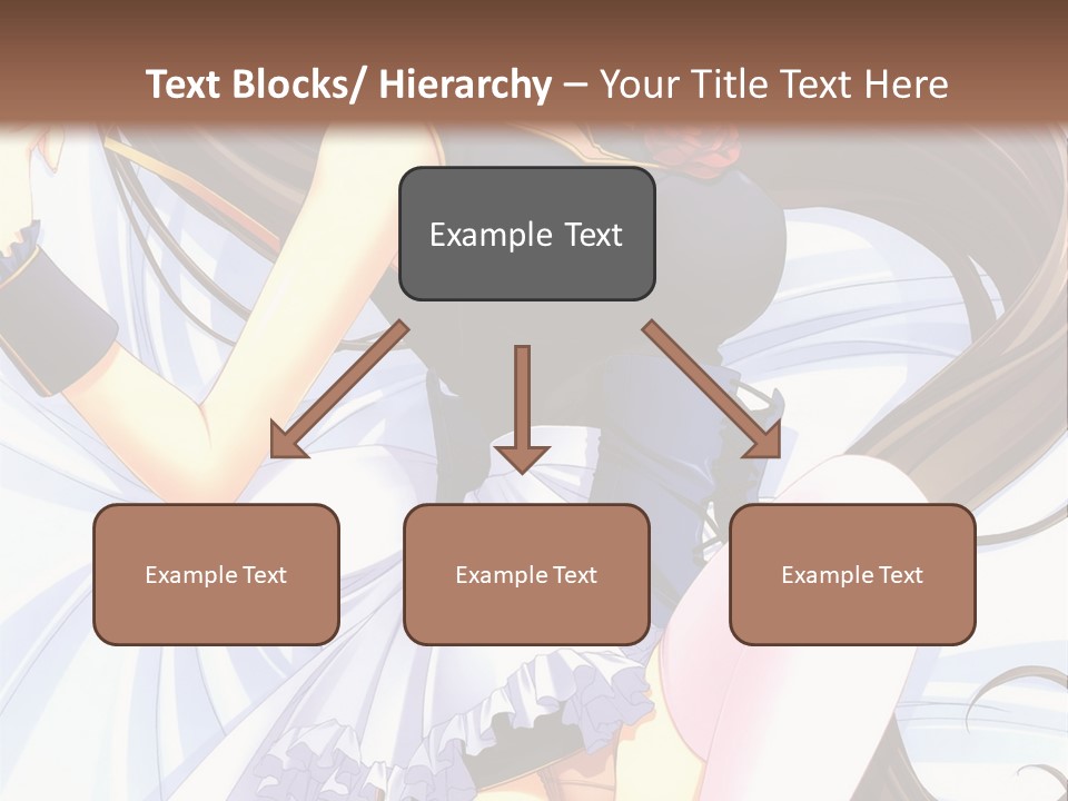 A Girl With Long Brown Hair And A Black Top Is Posing In Front Of A PowerPoint Template