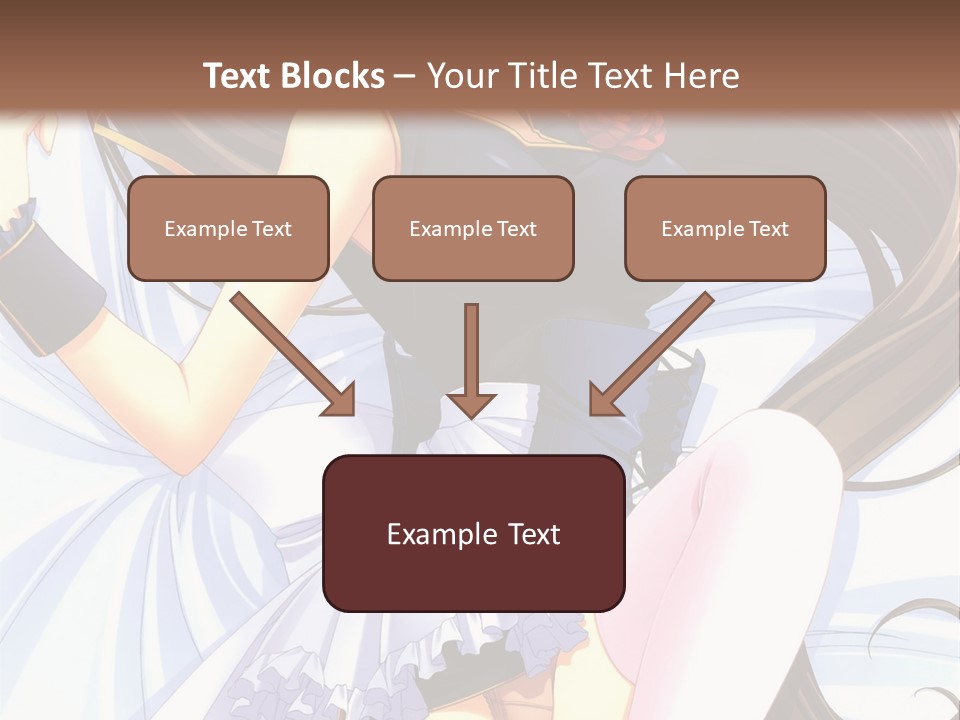 A Girl With Long Brown Hair And A Black Top Is Posing In Front Of A PowerPoint Template