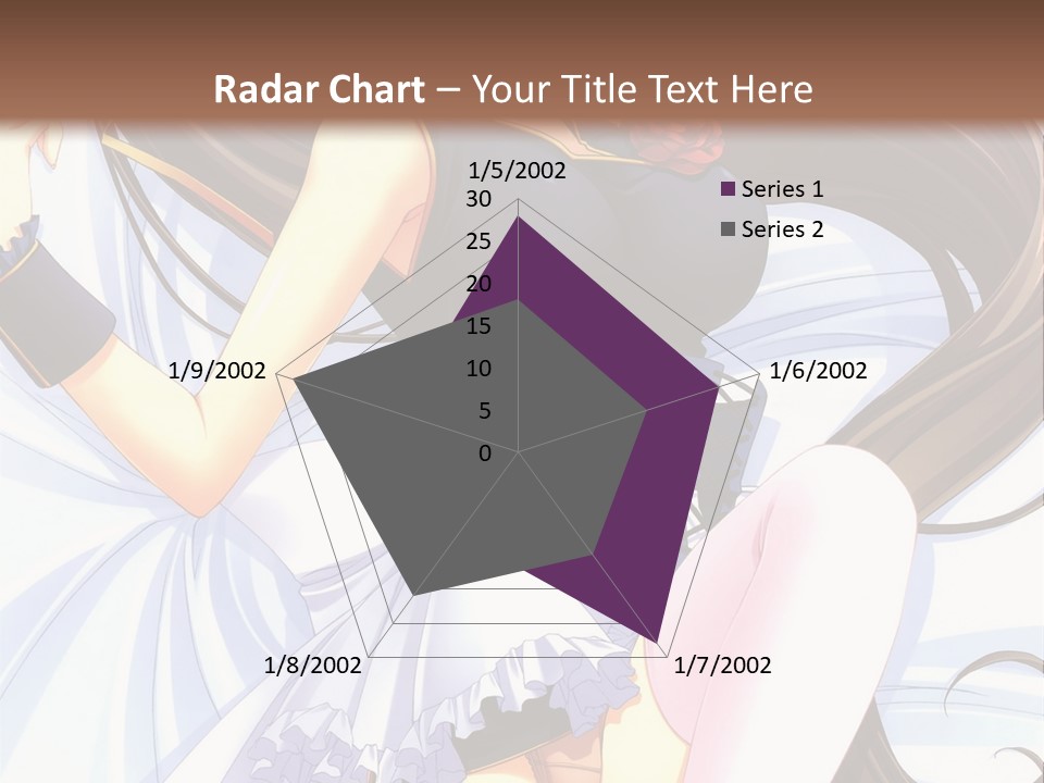 A Girl With Long Brown Hair And A Black Top Is Posing In Front Of A PowerPoint Template