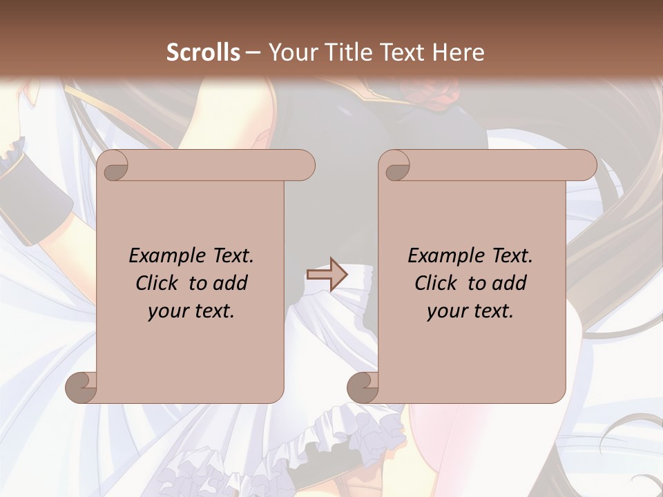 A Girl With Long Brown Hair And A Black Top Is Posing In Front Of A PowerPoint Template