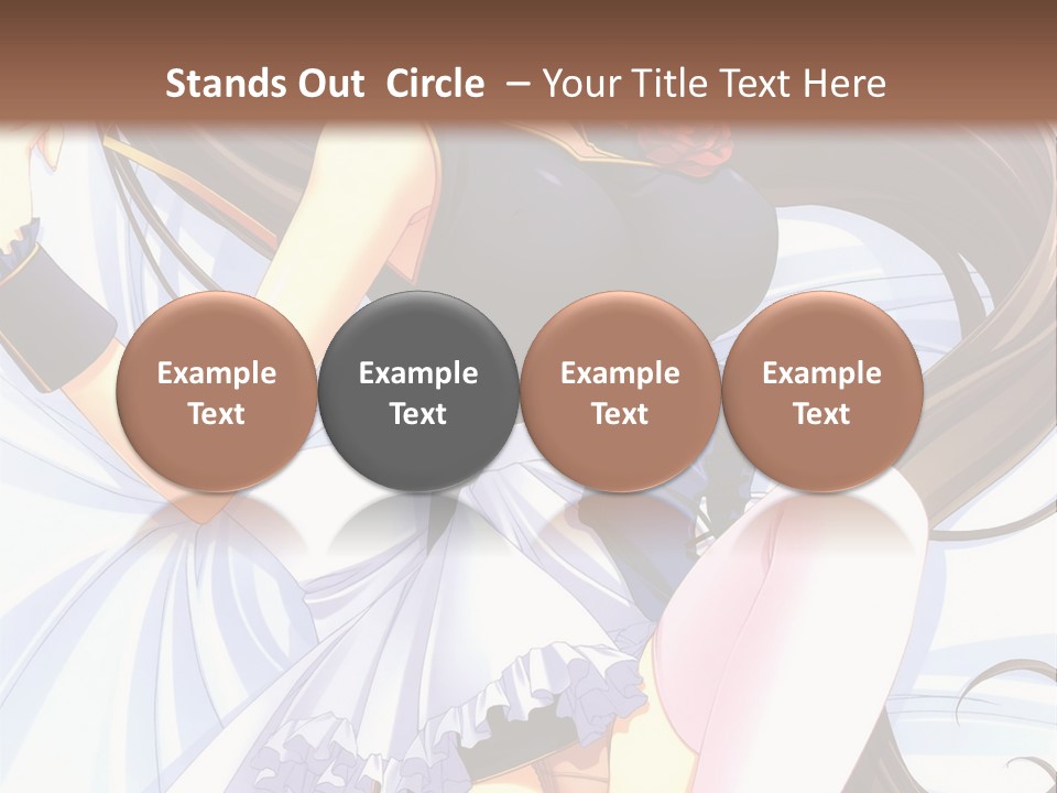 A Girl With Long Brown Hair And A Black Top Is Posing In Front Of A PowerPoint Template