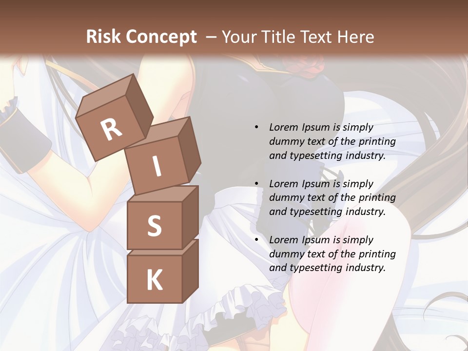 A Girl With Long Brown Hair And A Black Top Is Posing In Front Of A PowerPoint Template