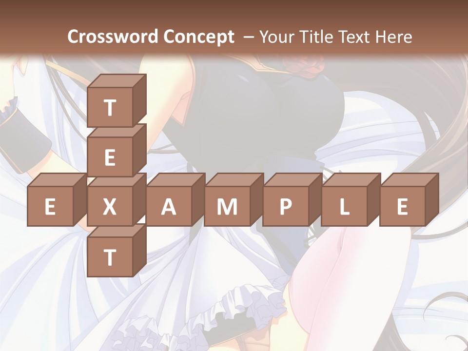 A Girl With Long Brown Hair And A Black Top Is Posing In Front Of A PowerPoint Template