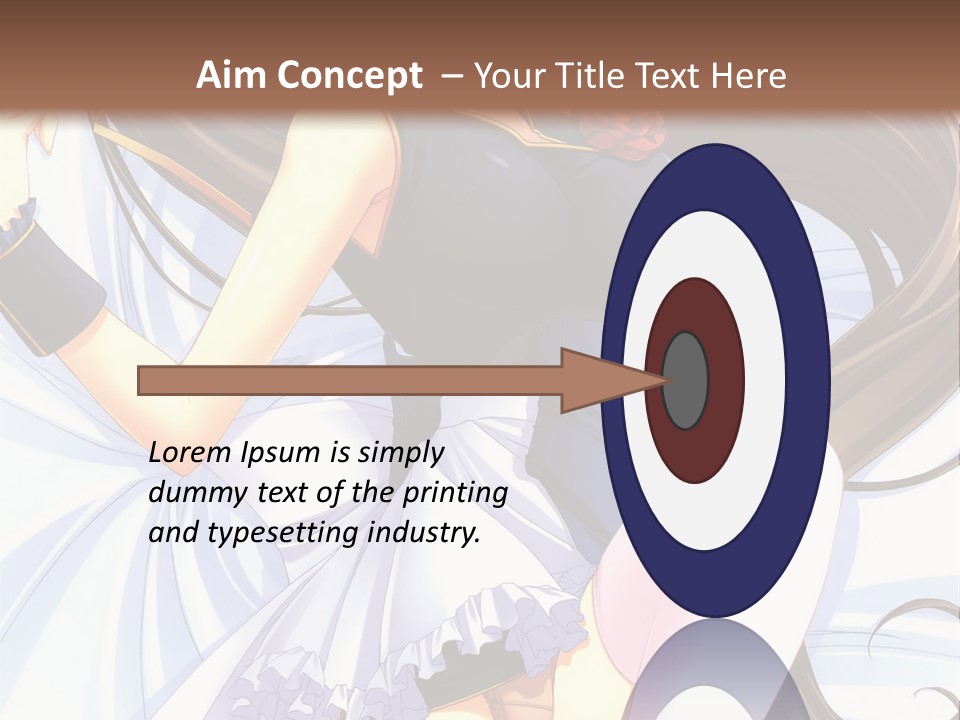 A Girl With Long Brown Hair And A Black Top Is Posing In Front Of A PowerPoint Template