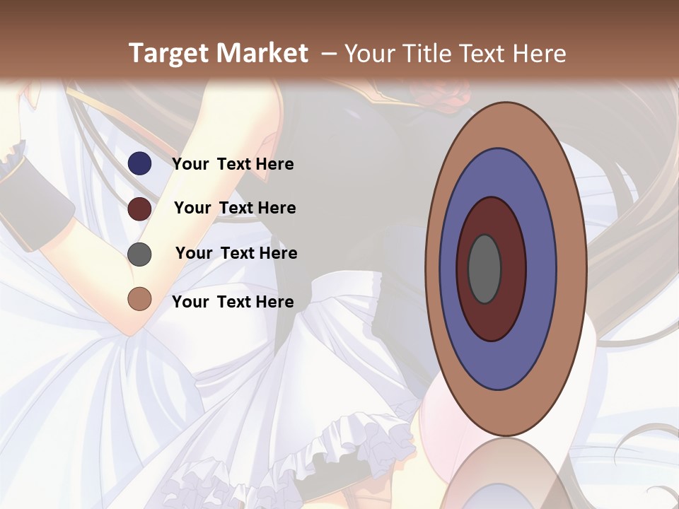 A Girl With Long Brown Hair And A Black Top Is Posing In Front Of A PowerPoint Template