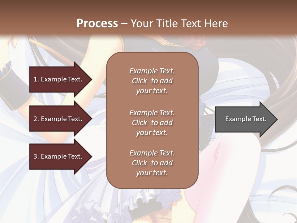 A Girl With Long Brown Hair And A Black Top Is Posing In Front Of A PowerPoint Template
