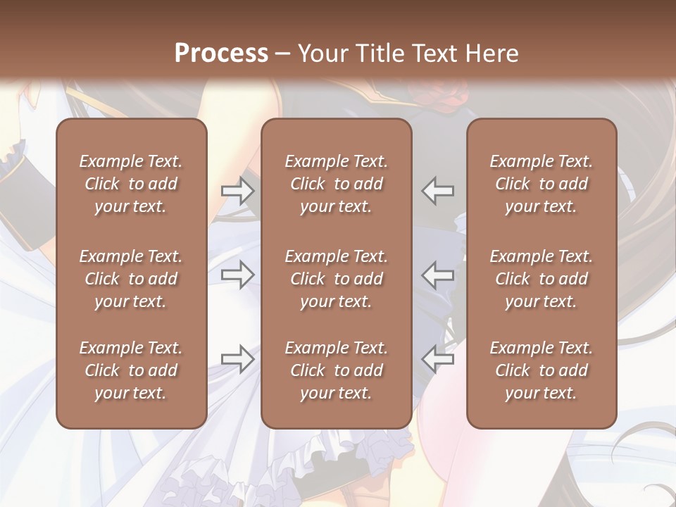 A Girl With Long Brown Hair And A Black Top Is Posing In Front Of A PowerPoint Template