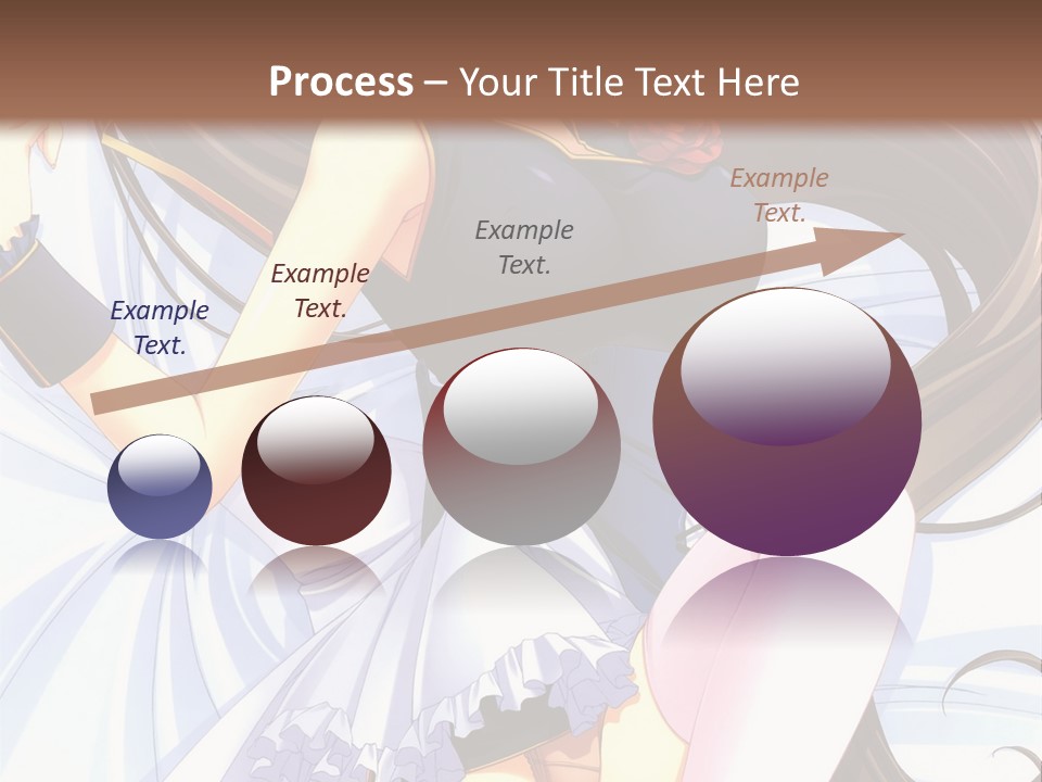 A Girl With Long Brown Hair And A Black Top Is Posing In Front Of A PowerPoint Template