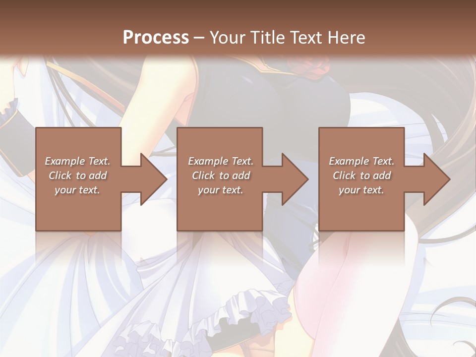 A Girl With Long Brown Hair And A Black Top Is Posing In Front Of A PowerPoint Template