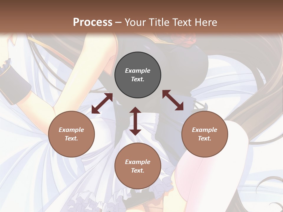 A Girl With Long Brown Hair And A Black Top Is Posing In Front Of A PowerPoint Template