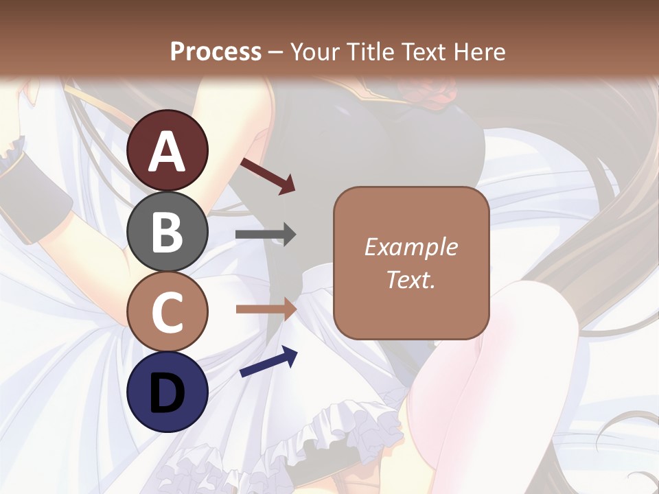 A Girl With Long Brown Hair And A Black Top Is Posing In Front Of A PowerPoint Template