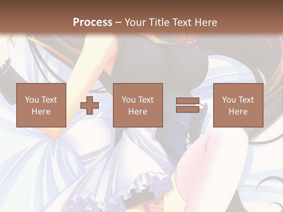 A Girl With Long Brown Hair And A Black Top Is Posing In Front Of A PowerPoint Template