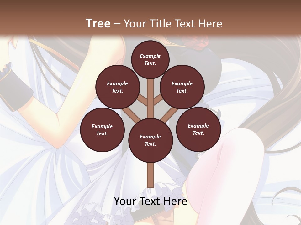 A Girl With Long Brown Hair And A Black Top Is Posing In Front Of A PowerPoint Template