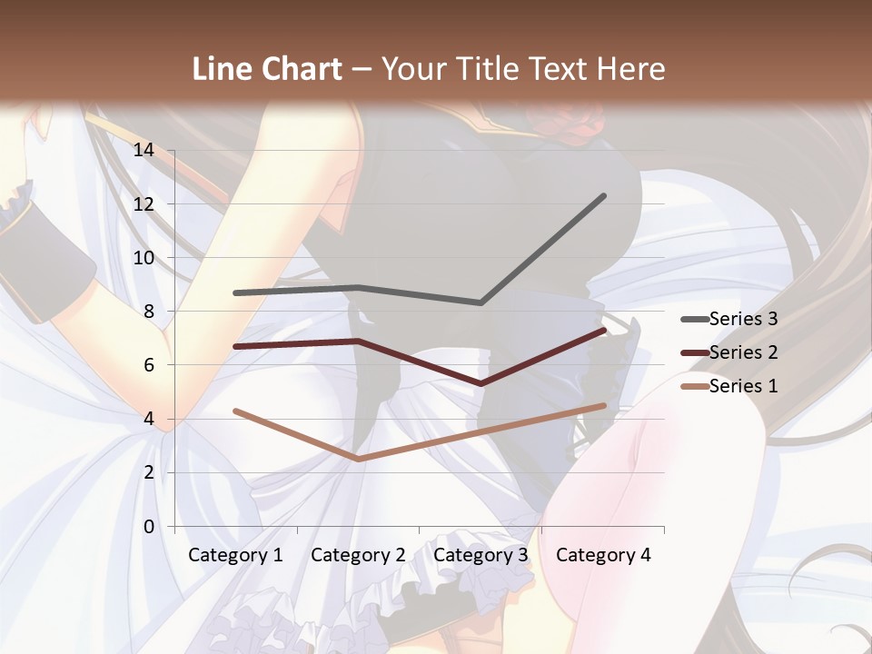 A Girl With Long Brown Hair And A Black Top Is Posing In Front Of A PowerPoint Template