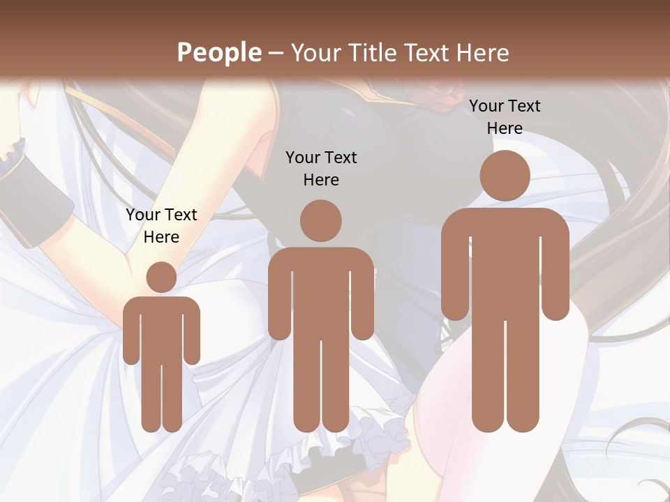 A Girl With Long Brown Hair And A Black Top Is Posing In Front Of A PowerPoint Template