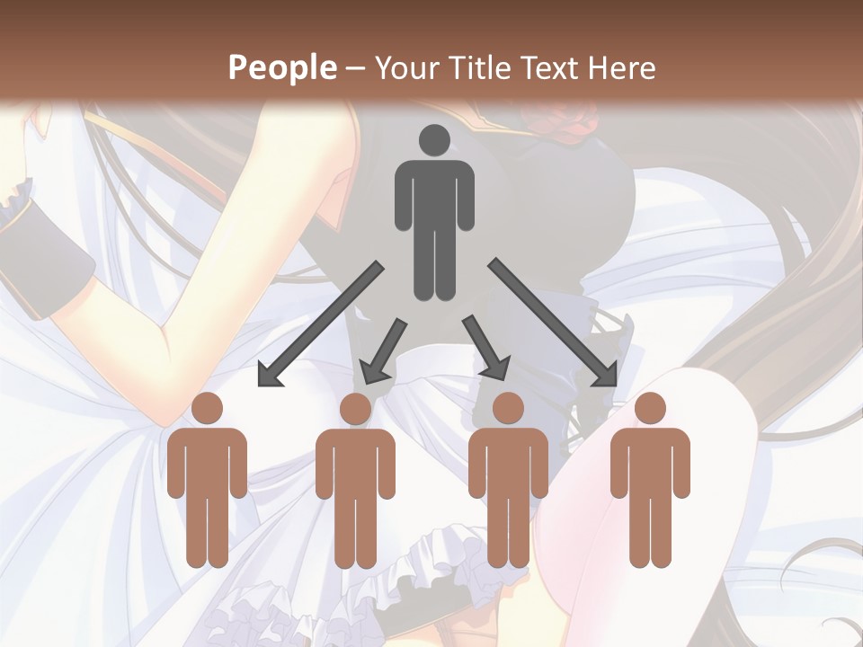 A Girl With Long Brown Hair And A Black Top Is Posing In Front Of A PowerPoint Template