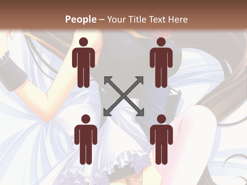 A Girl With Long Brown Hair And A Black Top Is Posing In Front Of A PowerPoint Template